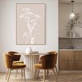 Obraz w ramie 50x70 - Harmonijne Mini Boho - minimalistyczny delikatny obraz, beżowe odcienie - rama drewno
