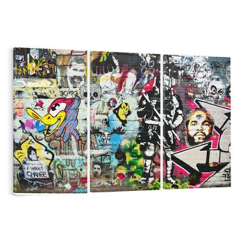 Obraz na płótnie 120x80 - Energiczne wybuchy graffiti - graffiti