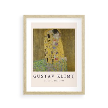 Plakat w ramie 40x50 - Sztuka Klimta - gustav klimt, pocałunek - rama drewno