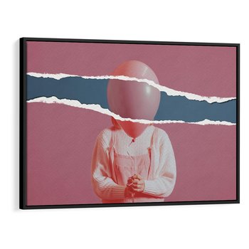 Obraz w ramie 70x50 - Kolaż Wyobraźni - kolaż zdjęć, styl retro - rama czarna