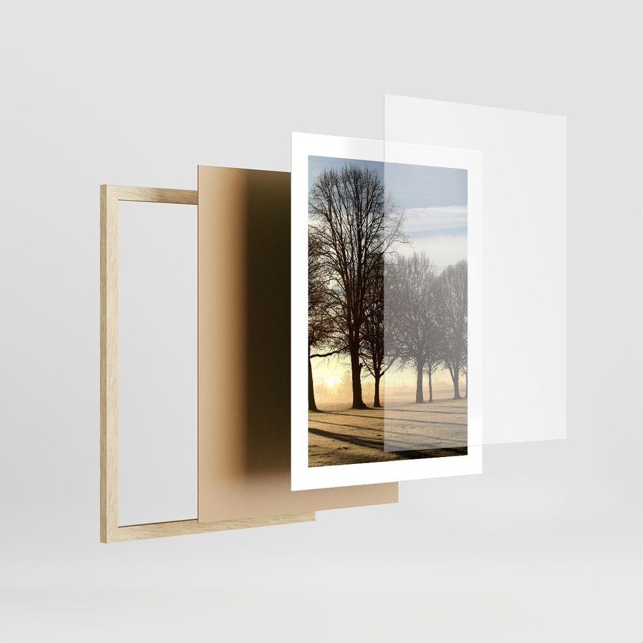 Plakat w ramie 30x40 - Siła natury - drzewa, pole - rama drewno