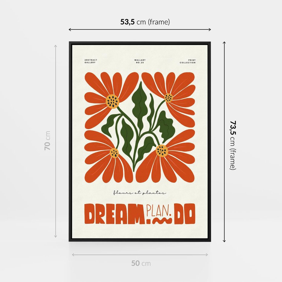 Obraz w ramie 50x70 - Księga Abstrakcji - sztuka nowoczesna, kolorowe kwiaty - rama czarna