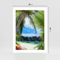 Plakat bez ramy 30x40 - Palmy tańczące na tropikalnej plaży - palmy, plaża