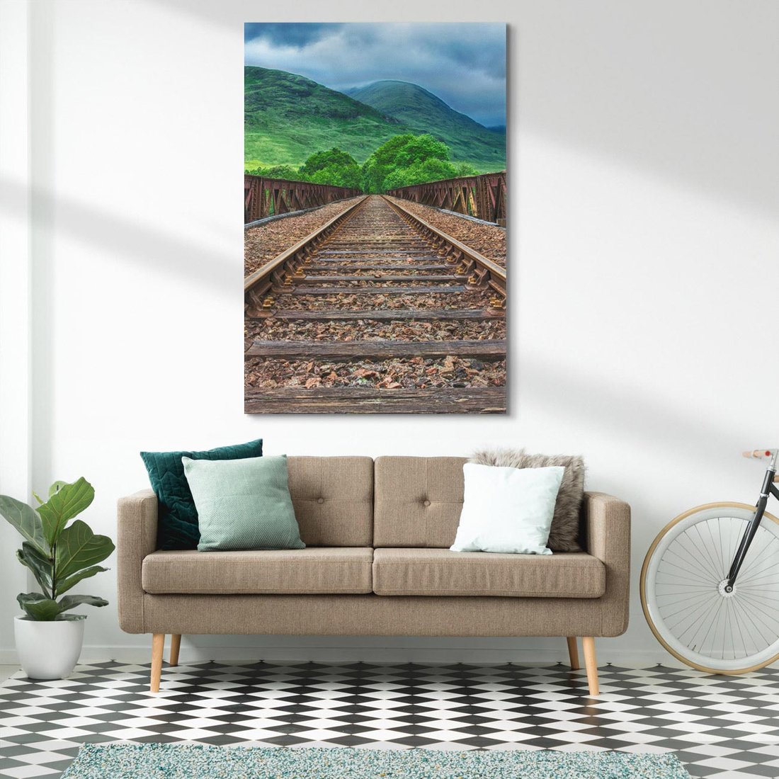 Obraz na płótnie 70x100 - Most Kolejowy - Tropy Podróży w Nocnej Ciszy - most, kolej