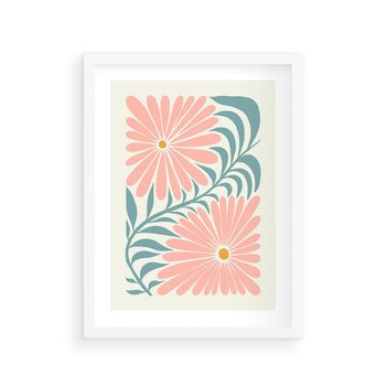 Plakat w ramie 40x50 - Kształtując Marzenia - kwiaty, sztuka nowoczesna - rama biała