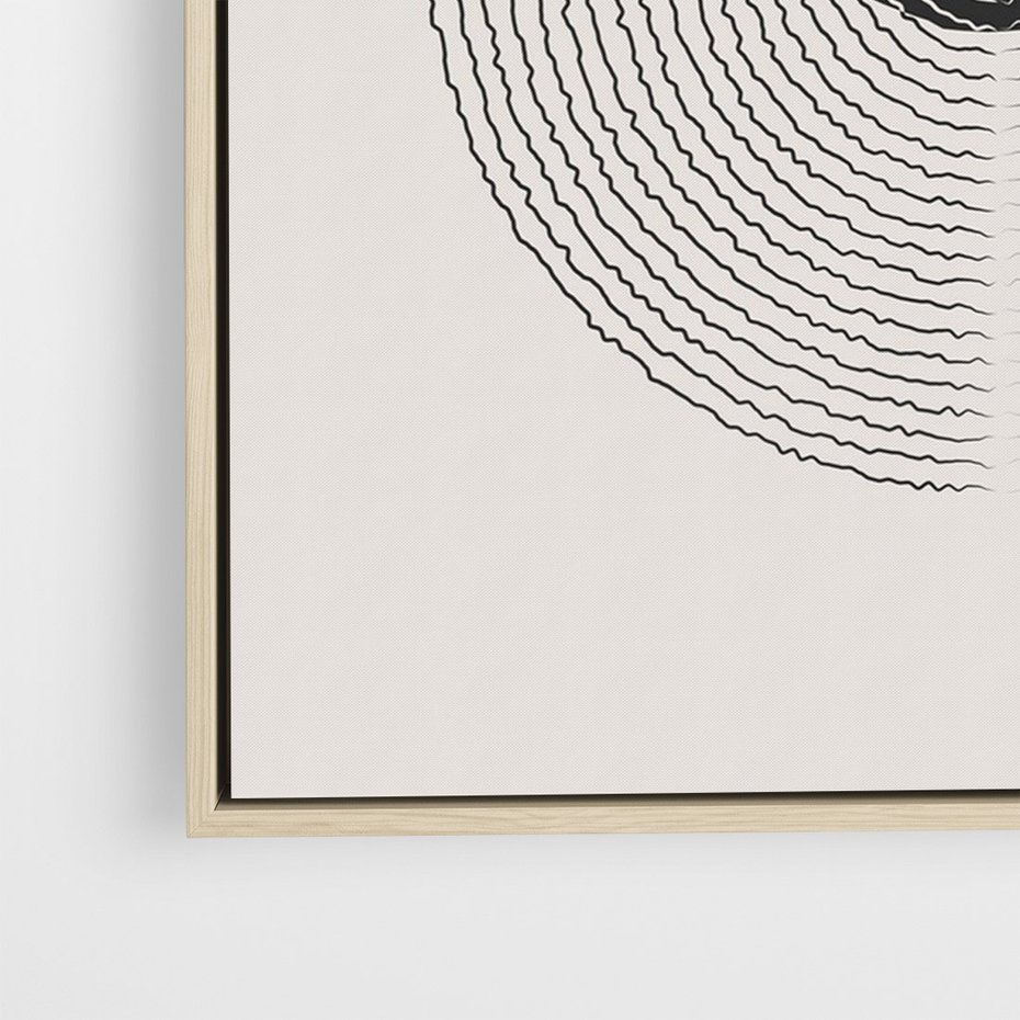 Obraz w ramie 80x120 - Boho Przenikanie Uroku - abstrakcyjna kompozycja, okręgi - rama drewno