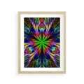 Plakat w ramie 30x40 - Witrażowa magia na płótnie - witraż, sztuka - rama drewno