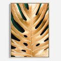 Obraz w ramie 80x120 - Piękno i Styl - złote, liście - rama drewno