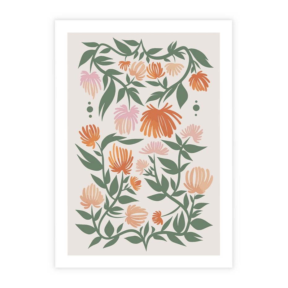 Plakat bez ramy 30x40 - Kwiatowe Odbicia - kwiaty polne, plakat