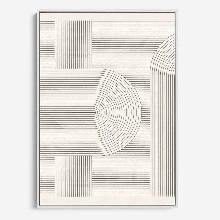 Obraz w ramie 70x100 - Geometryczna Elegancja Mid Century - mid century, minimalizm - rama biała