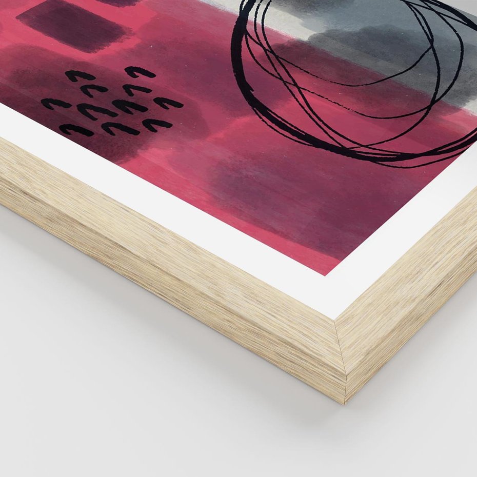 Plakat w ramie 40x50 - Formy w Różu i Granacie - abstrakcja, różne formy - rama drewno