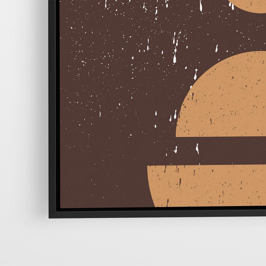 Obraz w ramie 50x50 - Impulsy Przestrzeni - mid century styl, nowoczesna grafika - rama czarna