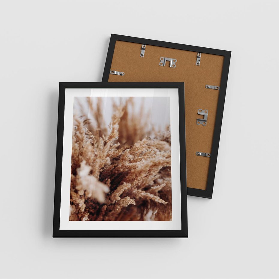 Plakat w ramie 40x50 - Sztuka Suszonych Traw - trawa pampas, suszone trawy - rama czarna