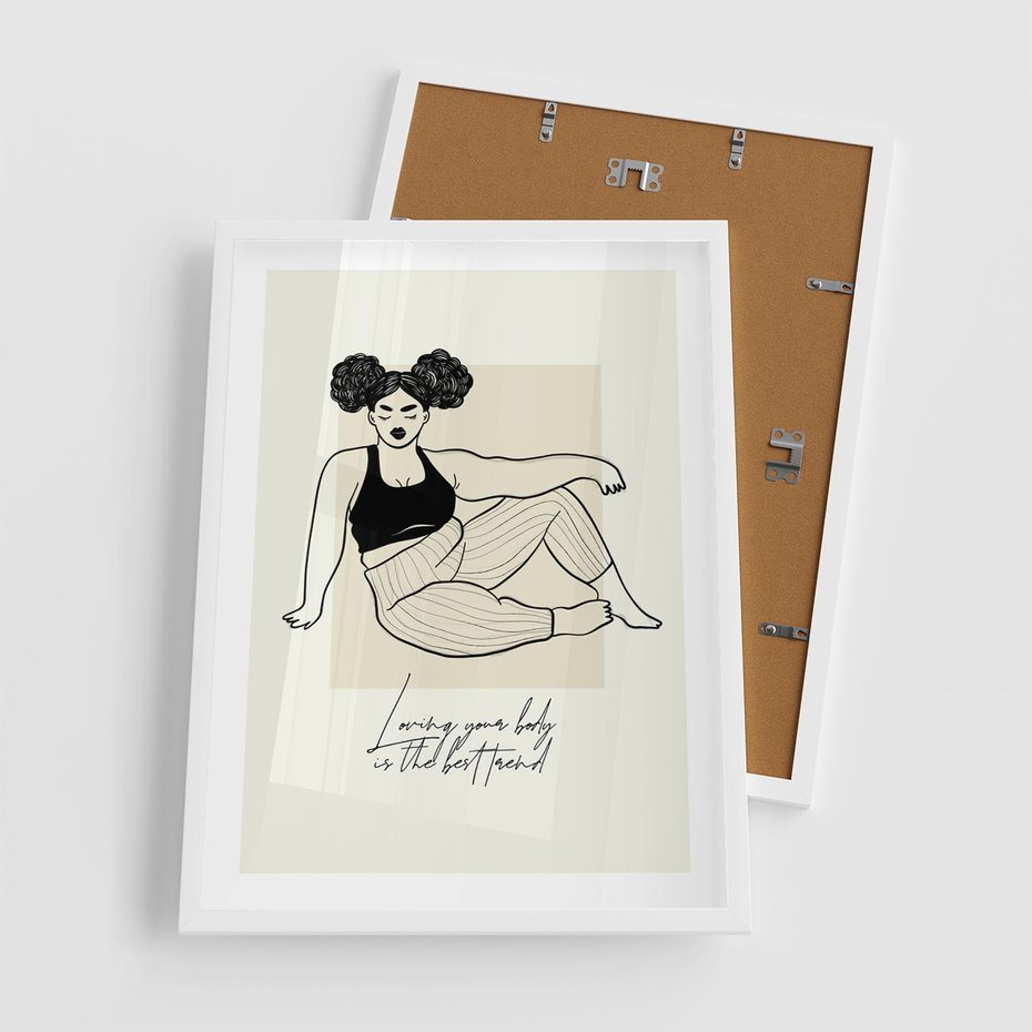 Plakat w ramie 50x70 - Kobieca Moc - nowoczesna sztuka kobieca, plakat - rama biała