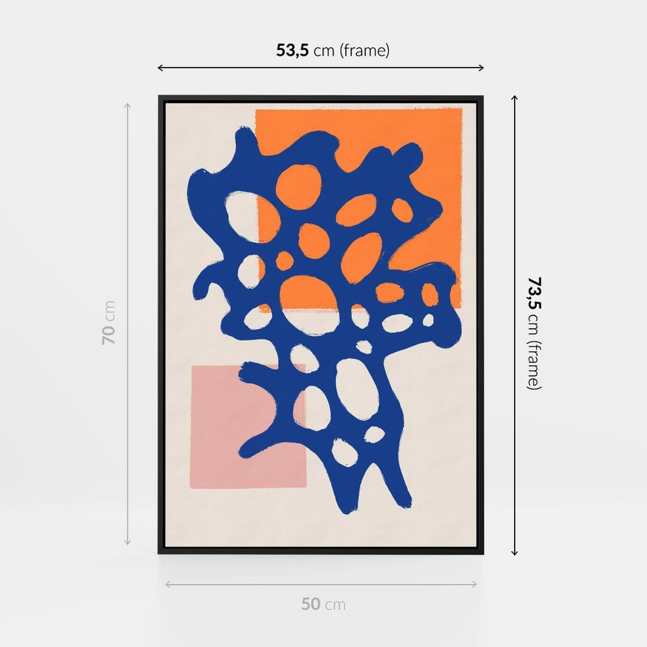 Obraz w ramie 50x70 - Delikatne Plamiste Refleksje - abstrakcja, nowoczesny plakat - rama czarna