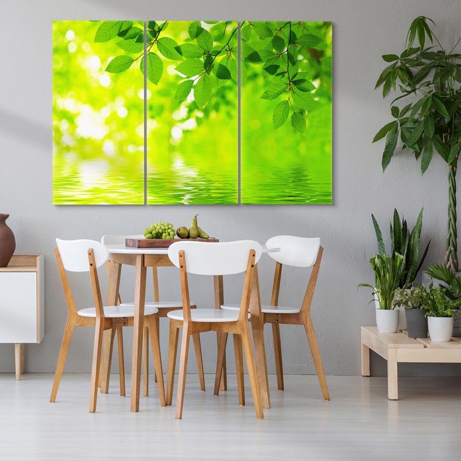 Obraz na płótnie 120x80 - Liście w Wodzie - liście, woda