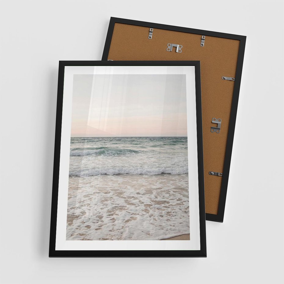 Plakat w ramie 50x70 - Krajobraz Morza i Fal - morze, fale - rama czarna