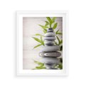 Plakat w ramie 40x50 - Spa kamienie: naturalne piękno - spa, kamienie - rama biała