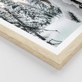 Plakat w ramie 50x70 - Drzewa pod Śniegiem - zima las, drzewa pod śniegiem - rama drewno