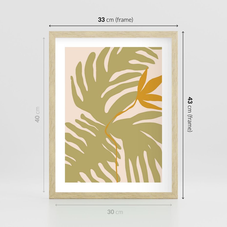 Plakat w ramie 30x40 - Konturem Zmiękczane - minimalistyczny obraz, nowoczesny - rama drewno