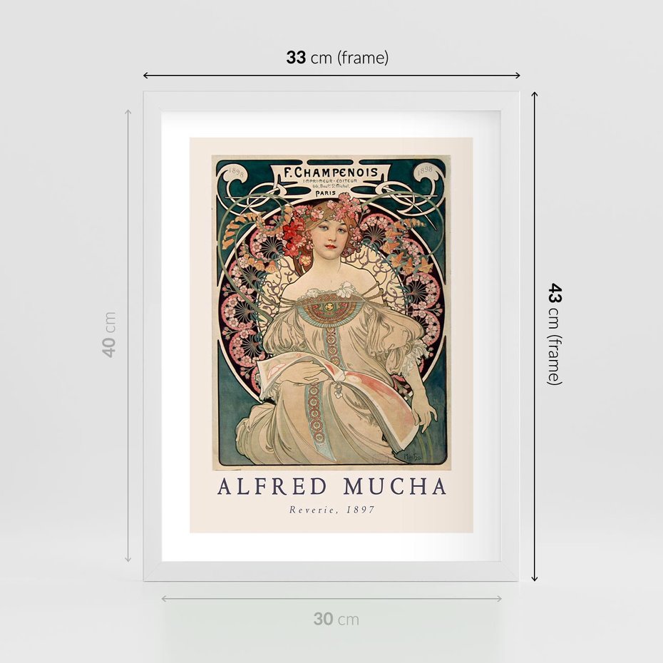 Plakat w ramie 30x40 - Piękno Art Nouveau - plakat, obraz - rama biała