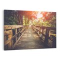 Obraz na płótnie 70x50 - Optyczne wrażenie na drewnianym moście - most, drewniany