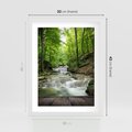 Plakat w ramie 30x40 - Plączący się strumień - rzeka, strumień - rama biała