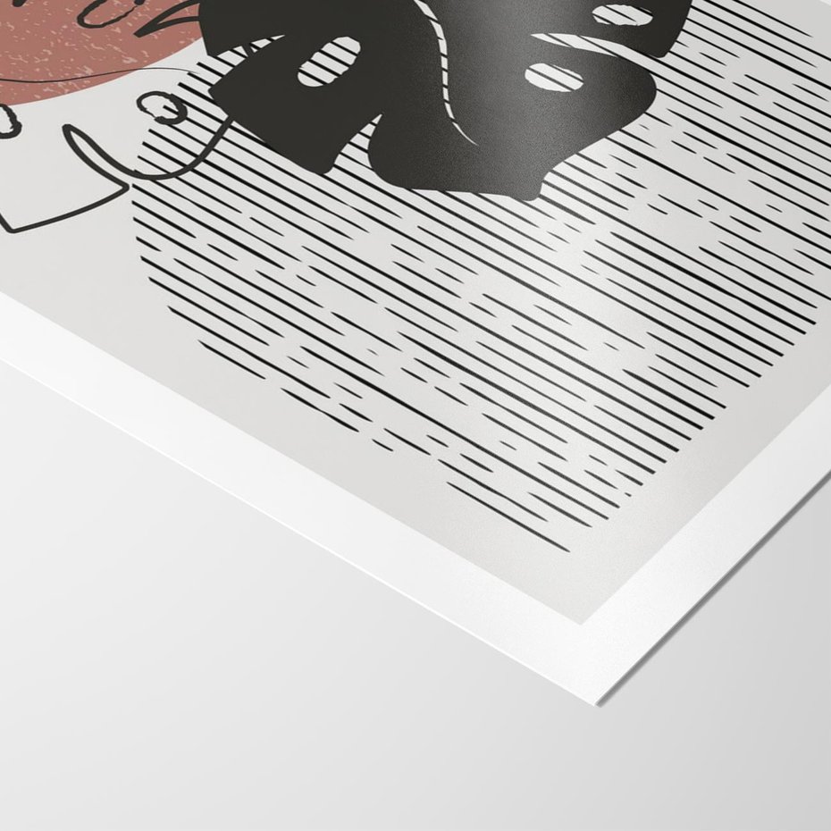 Plakat bez ramy 40x50 - Nowoczesna Monstera: Szkic w Grafice - nowoczesna grafika, monstera
