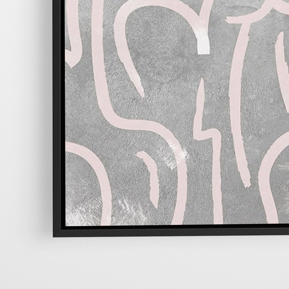 Obraz w ramie 70x100 - Sploty odblasków i zawirowań - abstrakcyjne rysunki, wzorek - rama czarna