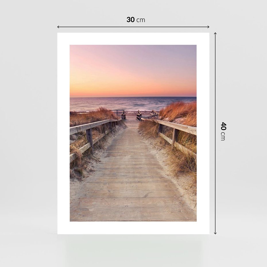 Plakat bez ramy 30x40 - Spacer Wśród Przyboju - dróżka, morze