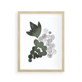 Plakat w ramie 30x40 - Grono Abstrakcji - minimalistyczny plakat, winogrona - rama drewno