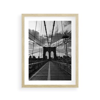 Plakat w ramie 50x70 - Most Nowoczesności - most, nowoczesny - rama drewno