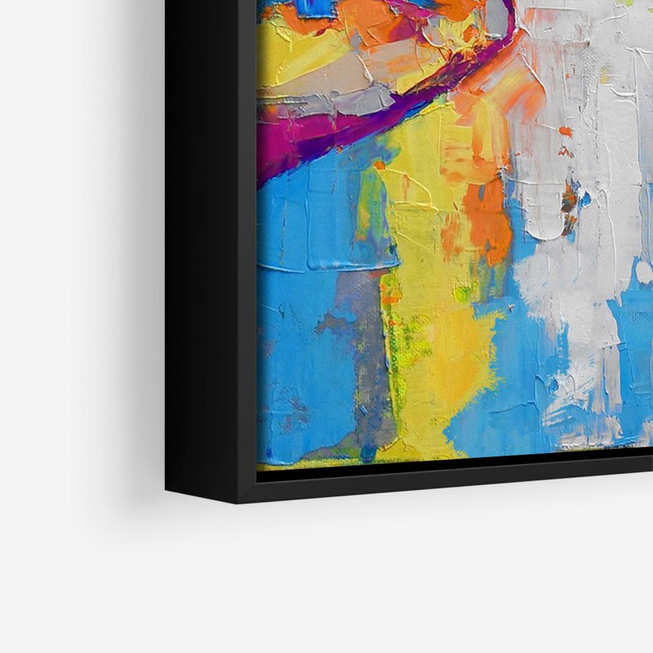 Obraz w ramie 50x70 - Refrakcje wewnętrznego światła - abstrakcyjne dzieło, dłoń trzyma żarówkę - rama czarna