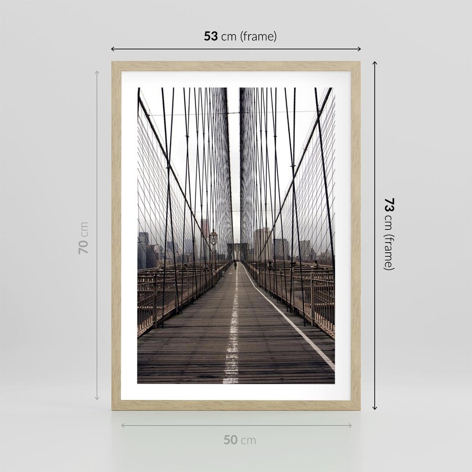 Plakat w ramie 50x70 - Nowoczesna Linia - most, nowoczesna - rama drewno