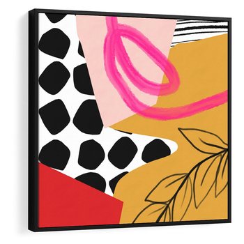 Obraz w ramie 50x50 - Księga Form i Plam - abstrakcyjna kompozycja, różne tekstury - rama czarna