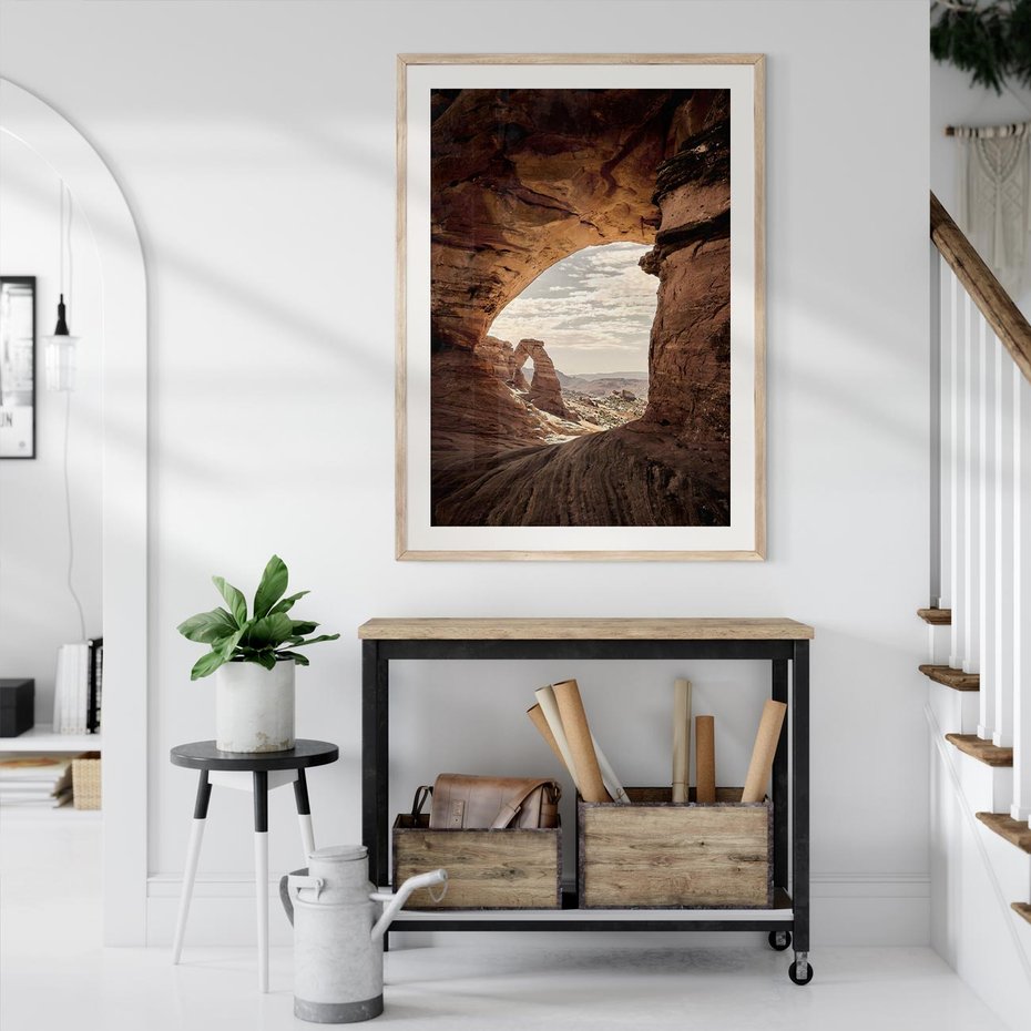 Plakat w ramie 50x70 - Kanionowy Labirynt - pustynia, skały - rama drewno
