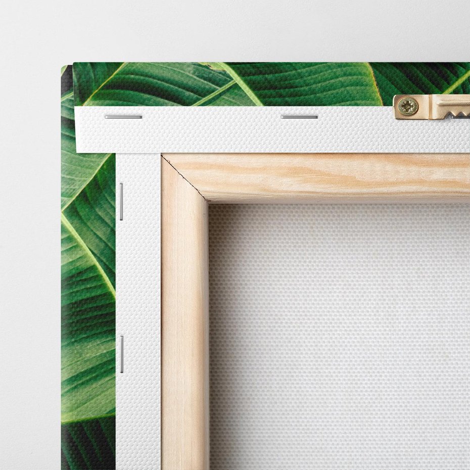 Obraz na płótnie 140x70 - Zaklęta roślinna ekspresja - liście bananowca, gęsto ułożone