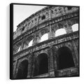 Obraz w ramie 50x50 - Koloseum w Czarnej Bieli - antyczna architektura, koloseum - rama czarna