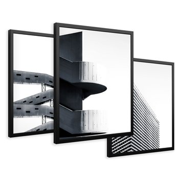 Zestaw obrazy w ramie 50x70 galeria - Nowoczesne, architektura, city - rama czarna