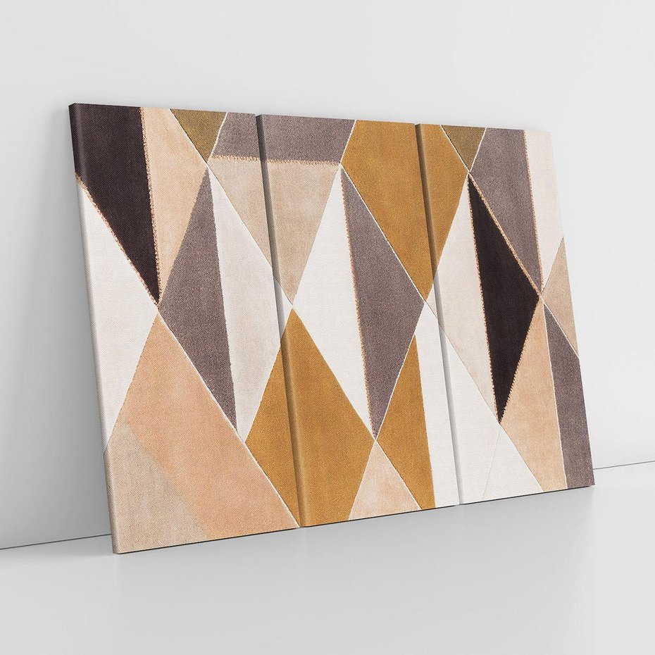 Obraz na płótnie 120x80 - Odblaski niespełnionych marzeń - kompozycja z trójkątów, mix kolorów ziemi