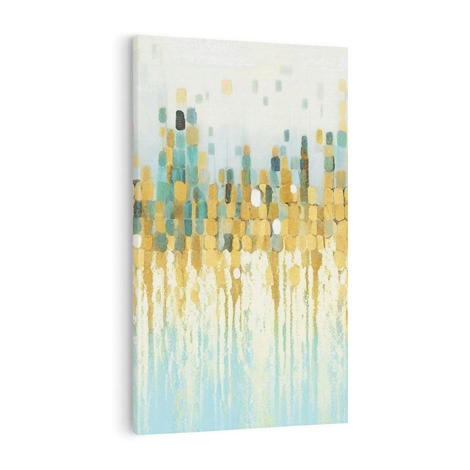 Obraz na płótnie 70x100 - Turkusowa Harmonia - abstrakcja, geometryczne plamki