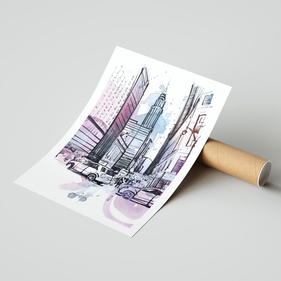 Plakat bez ramy 21x30 - Miasto ożywione pulsującym życiem - szkocja, miasto