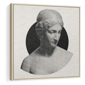 Obraz w ramie 50x50 - Sztuka Zeszłych Czasów - antyczna rzeźba kobiety, posąg - rama drewno