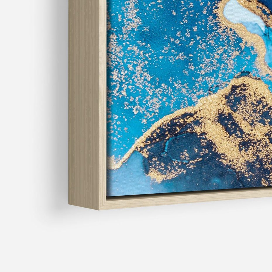 Obraz w ramie 70x50 - Elegancja i Wyrafinowanie - marmur, złoto - rama drewno