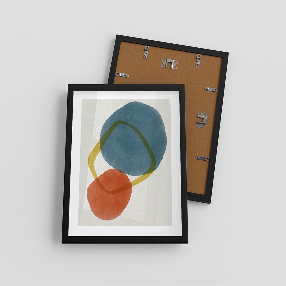 Plakat w ramie 30x40 - Modernistyczna Abstrakcja: Kolorowe Plamy - abstrakcja, modern - rama czarna