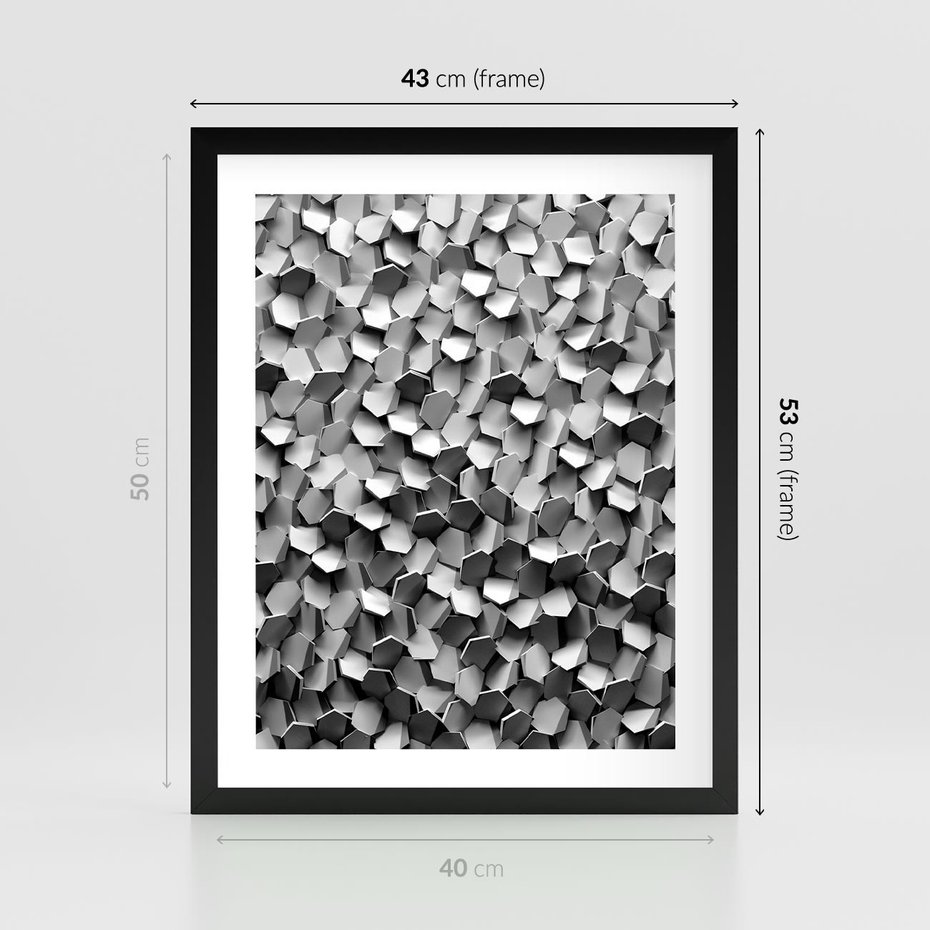 Plakat w ramie 40x50 - Odkryj głębię sztuki - graficzne, 3D - rama czarna