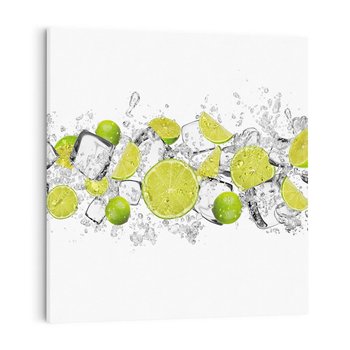 Obraz na płótnie 50x50 - Rześkość i smak - limonki, lód