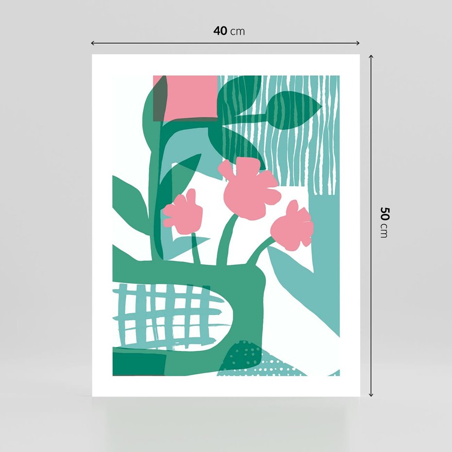 Plakat bez ramy 40x50 - Harmonijne Plamy - abstrakcyjne pastelowe kwiaty, nowoczesna sztuka