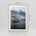 Plakat w ramie 50x70 - Skandynawia na Wzgórzach - domki na wzgórzu, skandynawia - rama drewno