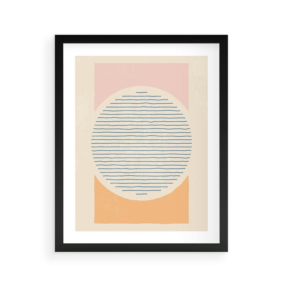 Plakat w ramie 40x50 - Rozbijająca Opowieść - geometryczne kształty, koła - rama czarna